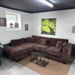 Chaise Lounge Ribstof Bruin