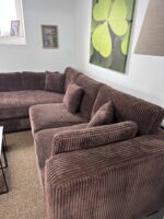 Chaise Lounge Ribstof Bruin - Afbeelding 3