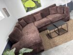 Chaise Lounge Ribstof Bruin - Afbeelding 4