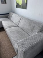 Chaise Lounge Ribstof Wit - Afbeelding 2