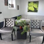 6 Stuks Zilver Grijze Stoelen Met Knopen