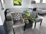 6 Stuks Zilver Grijze Stoelen Met Knopen - Afbeelding 2